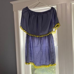 Mud Pie Off Shoulder Dress with tassels. Easy Dress up or dress down!!